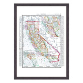 Antica Mappa California USA America - Anno 1900